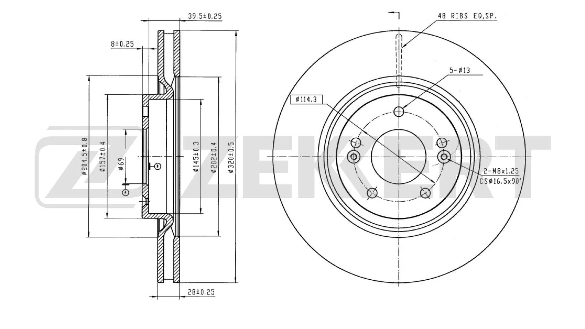 ZEKKERT féktárcsa - BS-5834B - TothCarparts