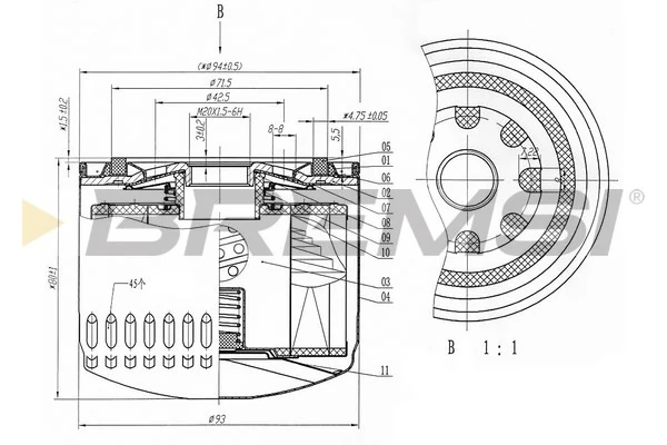 BREMSI olajszűrő - FL0320 - TothCarparts