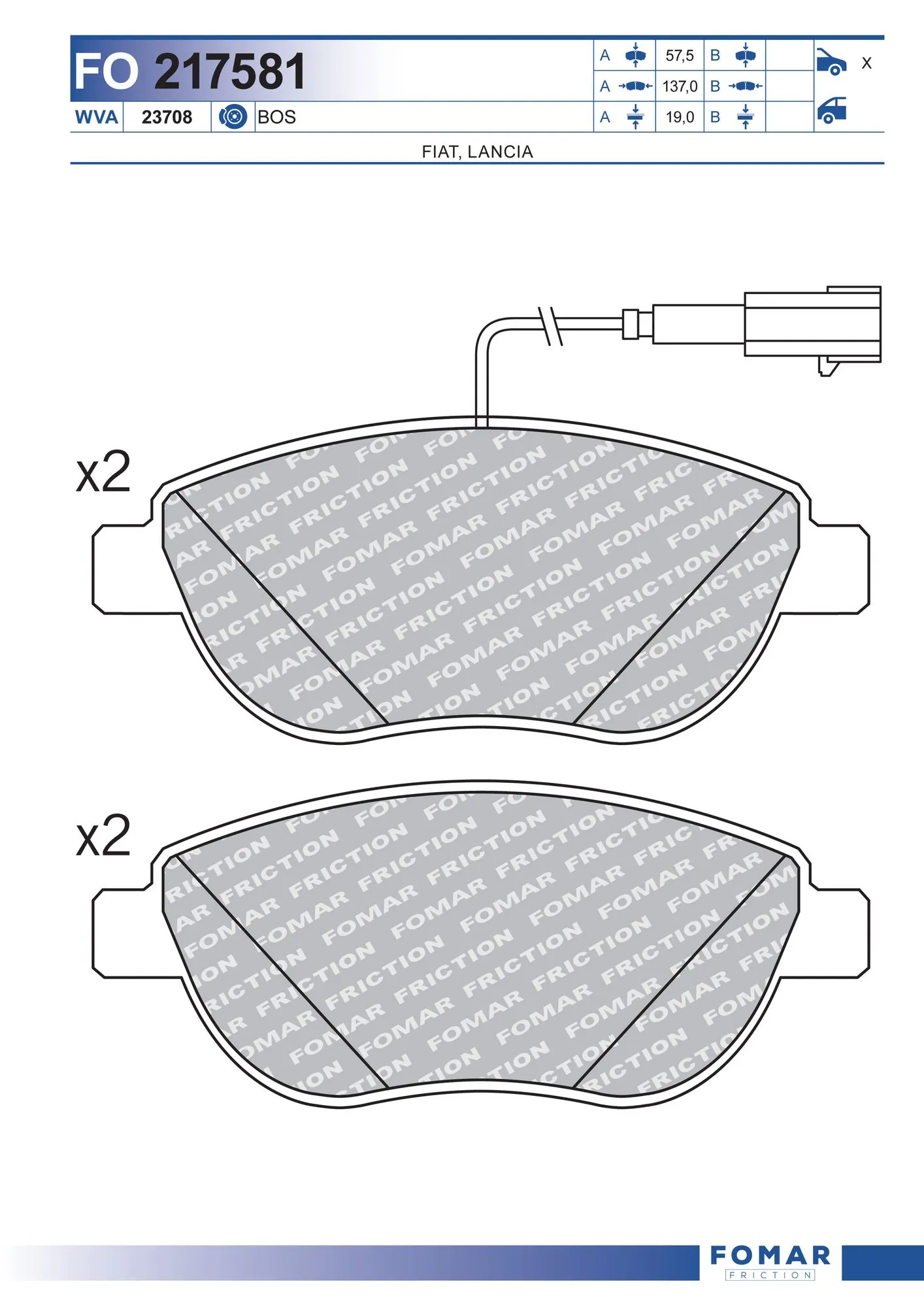 FOMAR Friction fékbetétkészlet, tárcsafék - FO 217581 - TothCarparts
