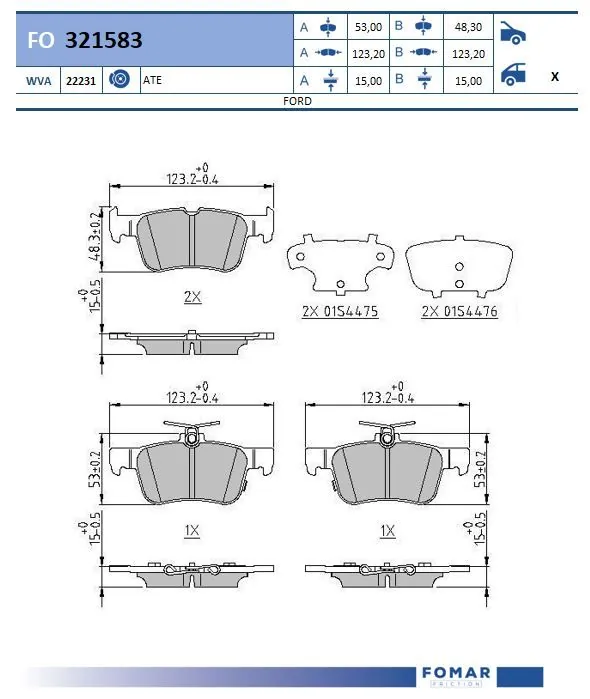 FOMAR Friction fékbetétkészlet, tárcsafék - FO 321583 - TothCarparts