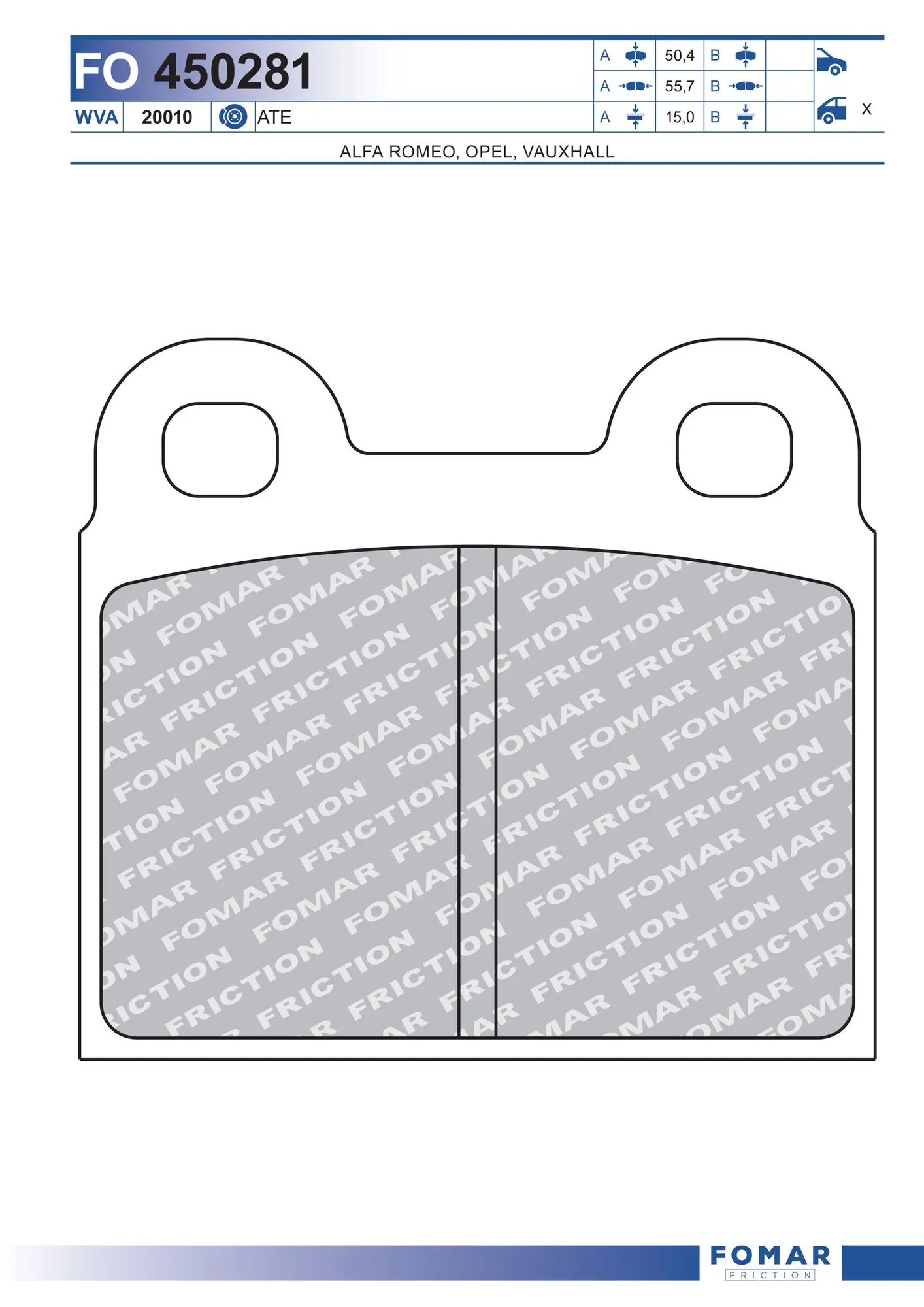 FOMAR Friction fékbetétkészlet, tárcsafék - FO 450281 - TothCarparts