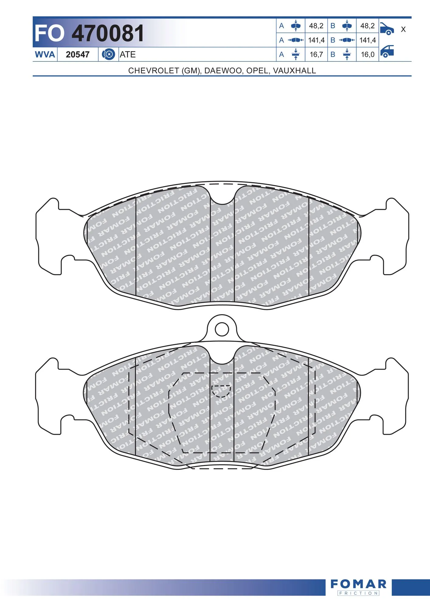 FOMAR Friction fékbetétkészlet, tárcsafék - FO 470081 - TothCarparts