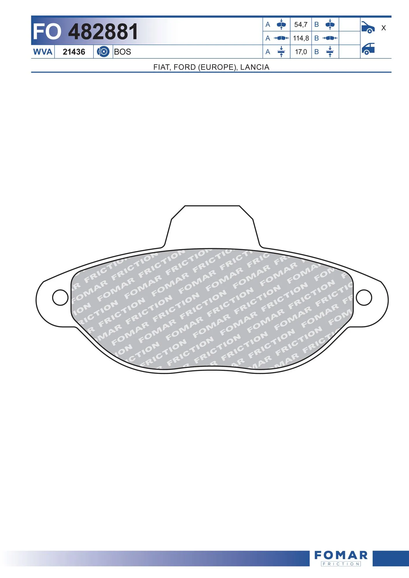 FOMAR Friction fékbetétkészlet, tárcsafék - FO 482881 - TothCarparts