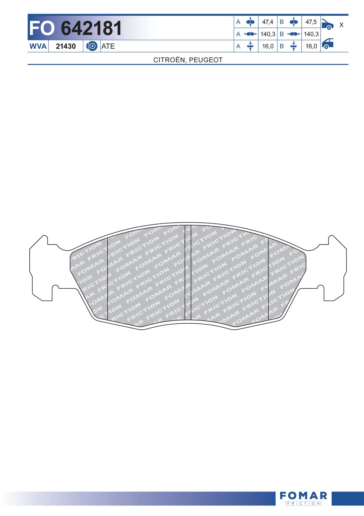 FOMAR Friction fékbetétkészlet, tárcsafék - FO 642181 - TothCarparts
