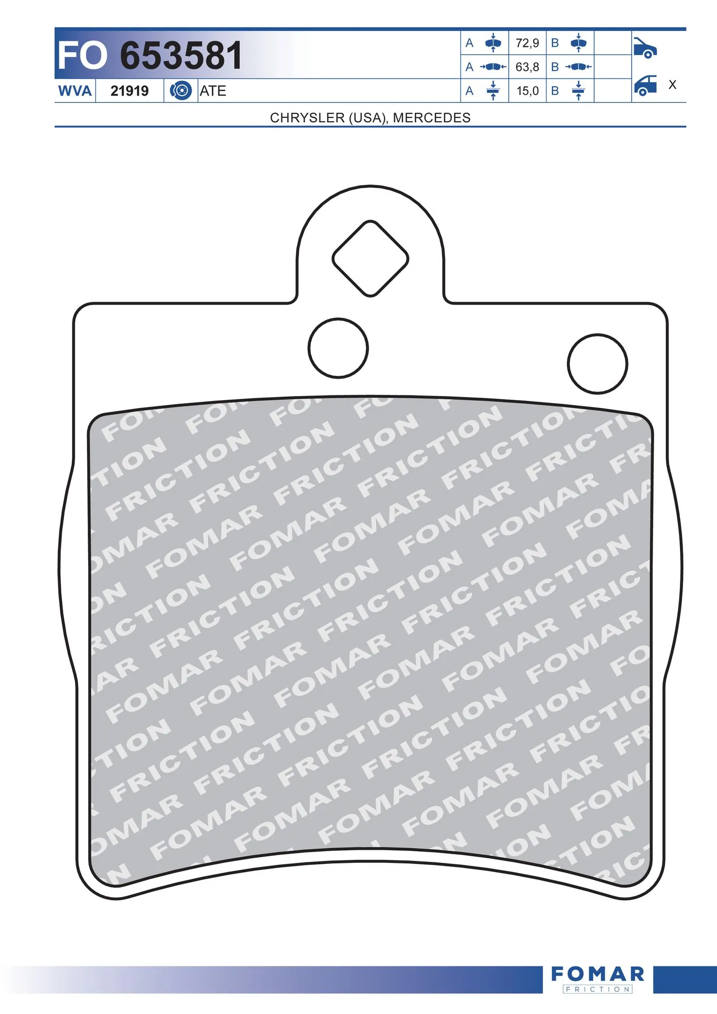 FOMAR Friction fékbetétkészlet, tárcsafék - FO 653581 - TothCarparts