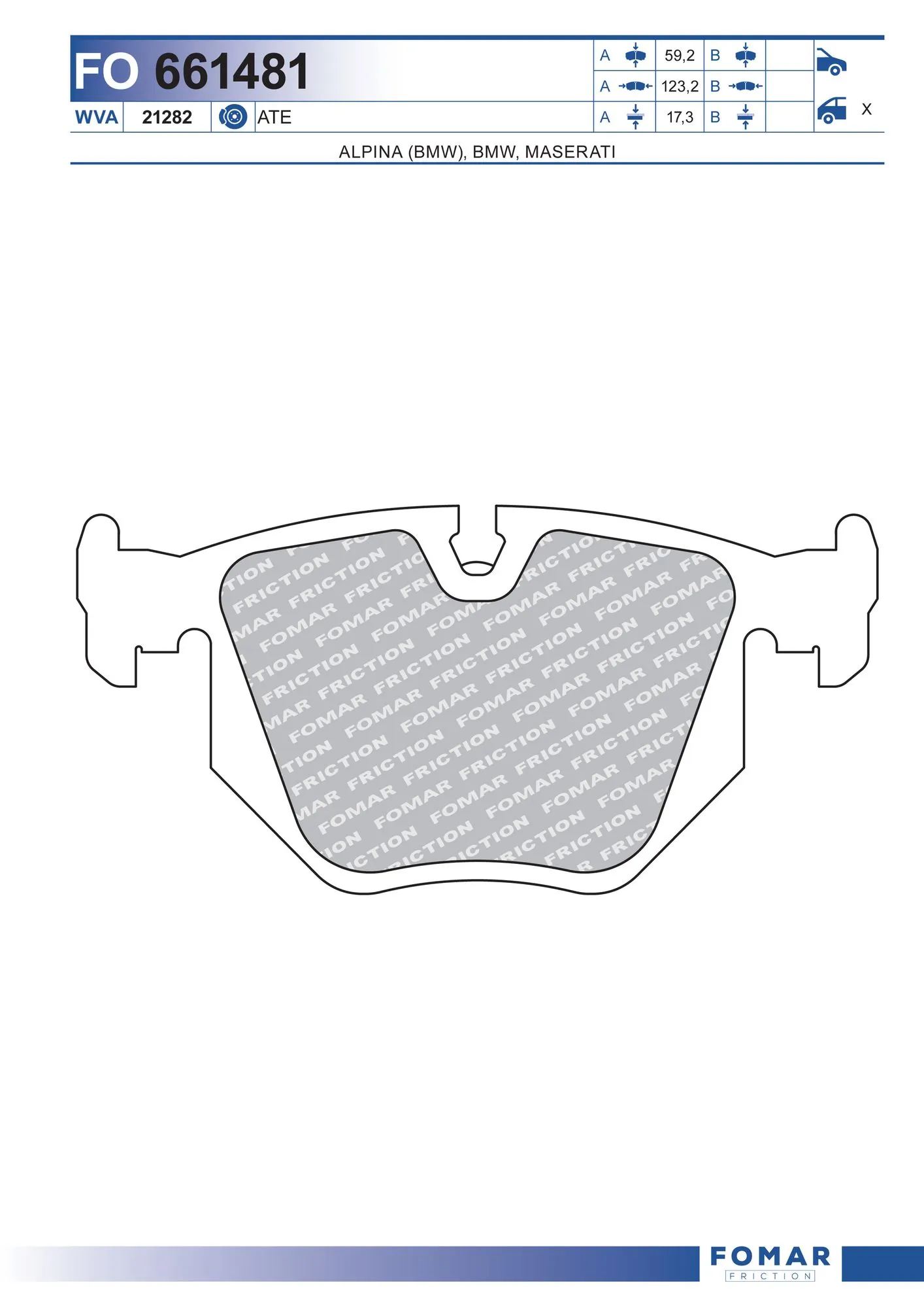 FOMAR Friction fékbetétkészlet, tárcsafék - FO 661481 - TothCarparts