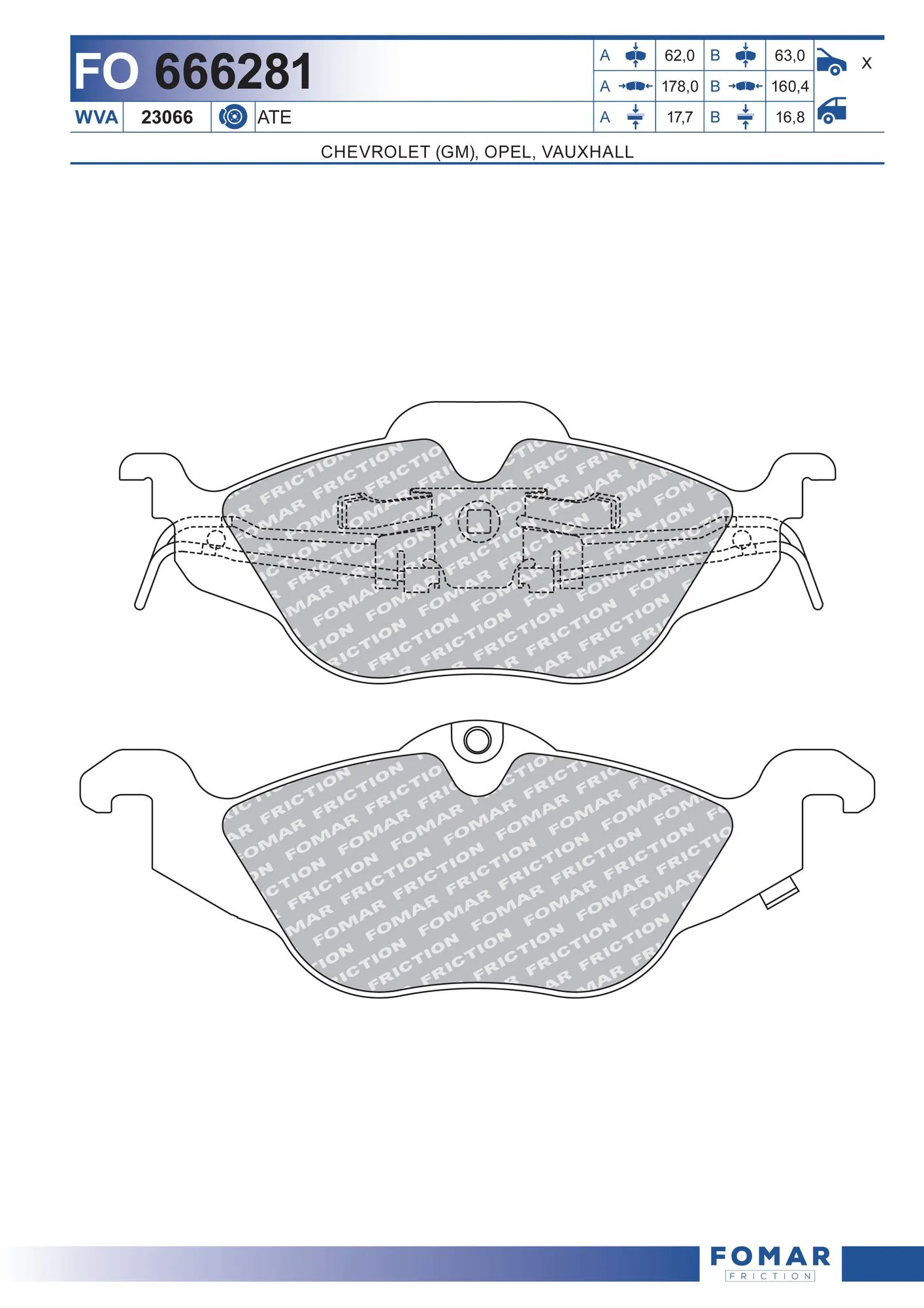 FOMAR Friction fékbetétkészlet, tárcsafék - FO 666281 - TothCarparts