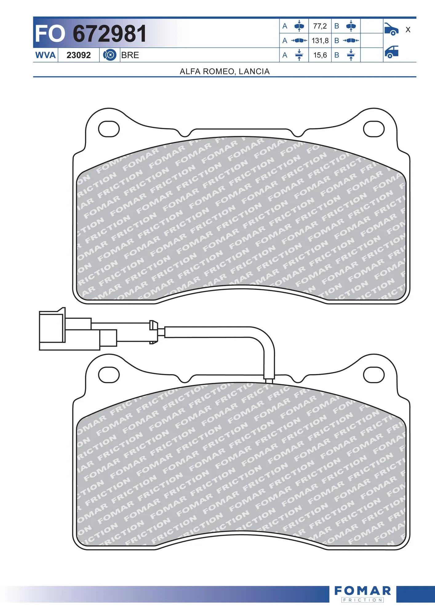 FOMAR Friction fékbetétkészlet, tárcsafék - FO 672981 - TothCarparts