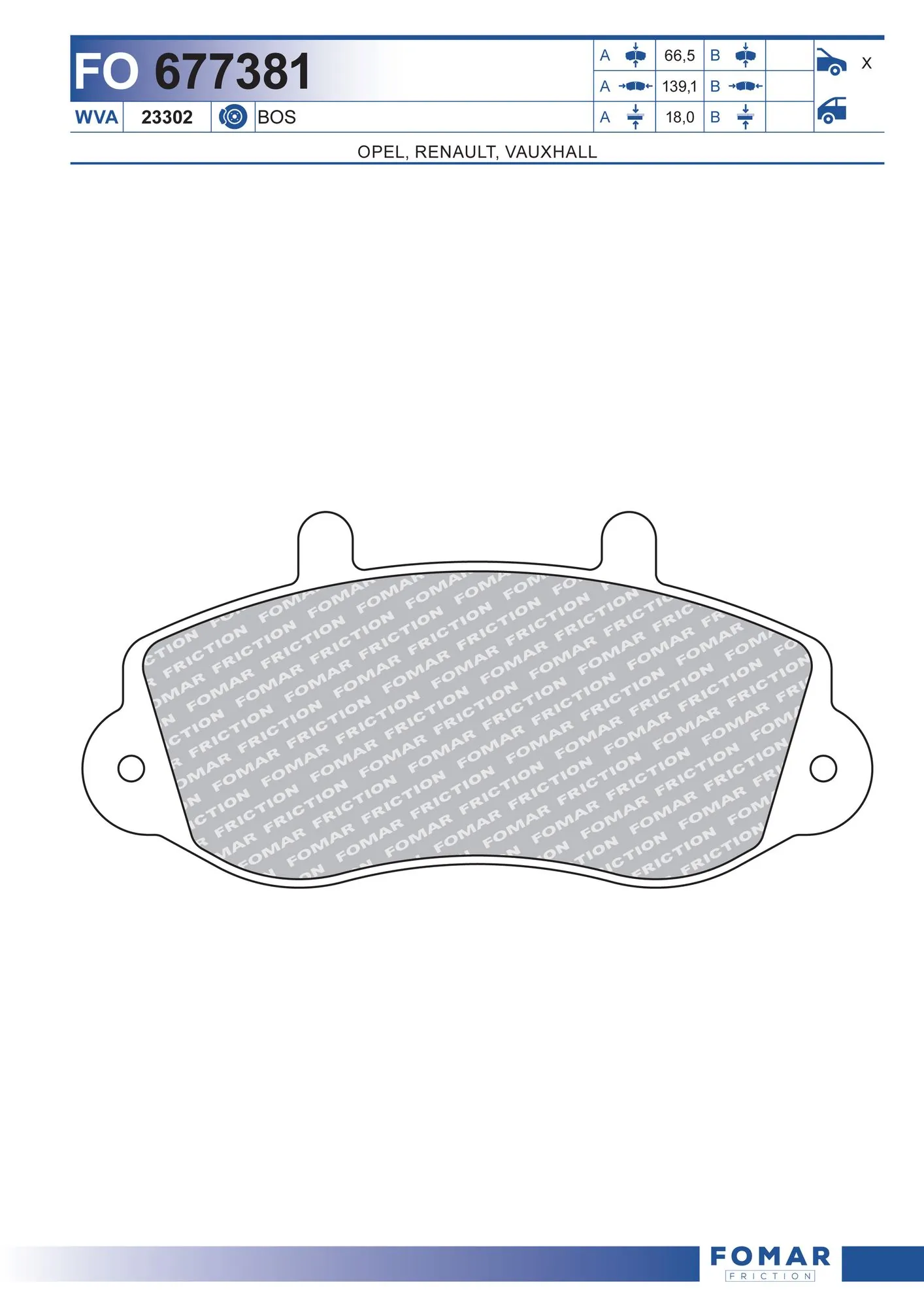FOMAR Friction fékbetétkészlet, tárcsafék - FO 677381 - TothCarparts