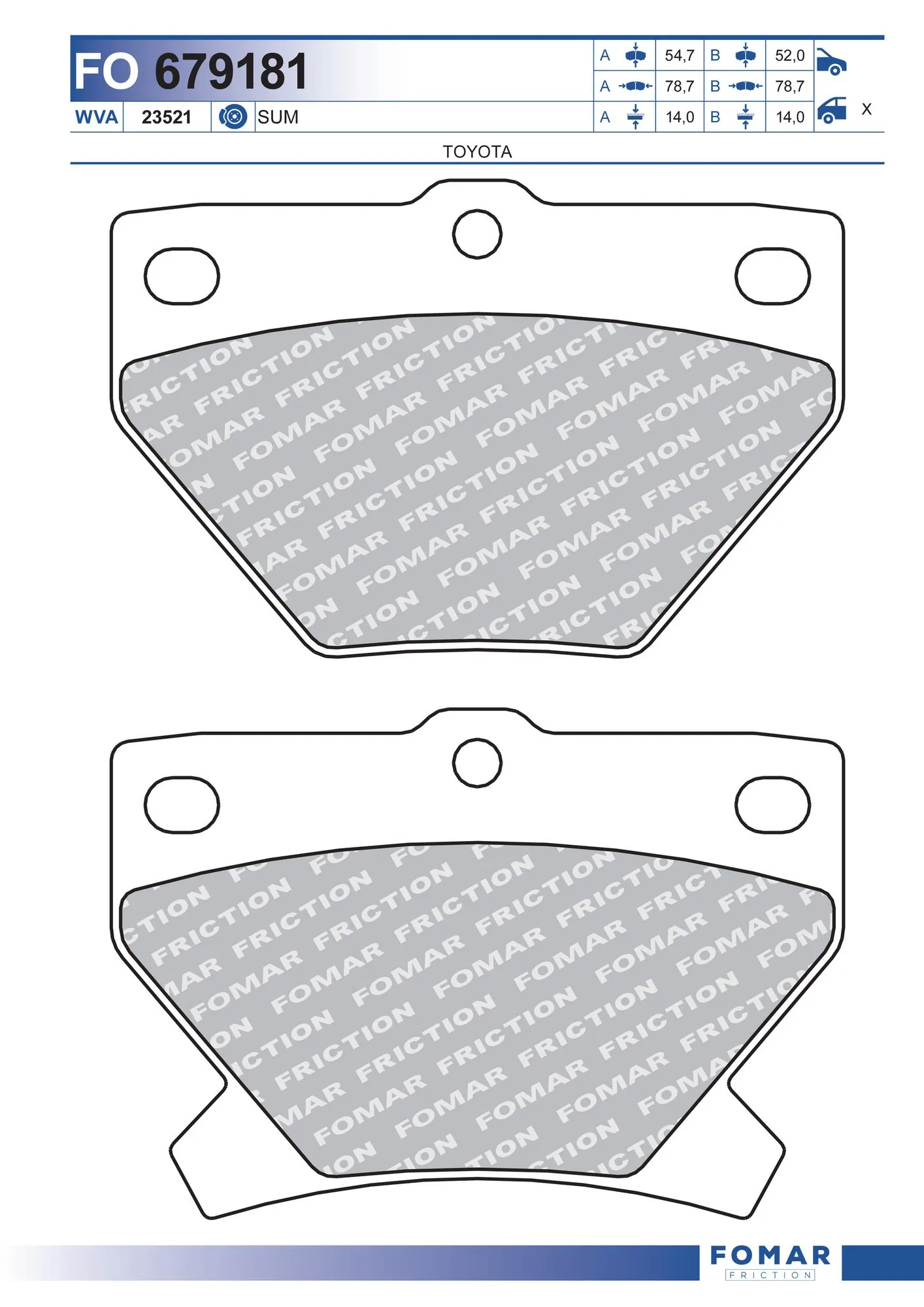 FOMAR Friction fékbetétkészlet, tárcsafék - FO 679181 - TothCarparts