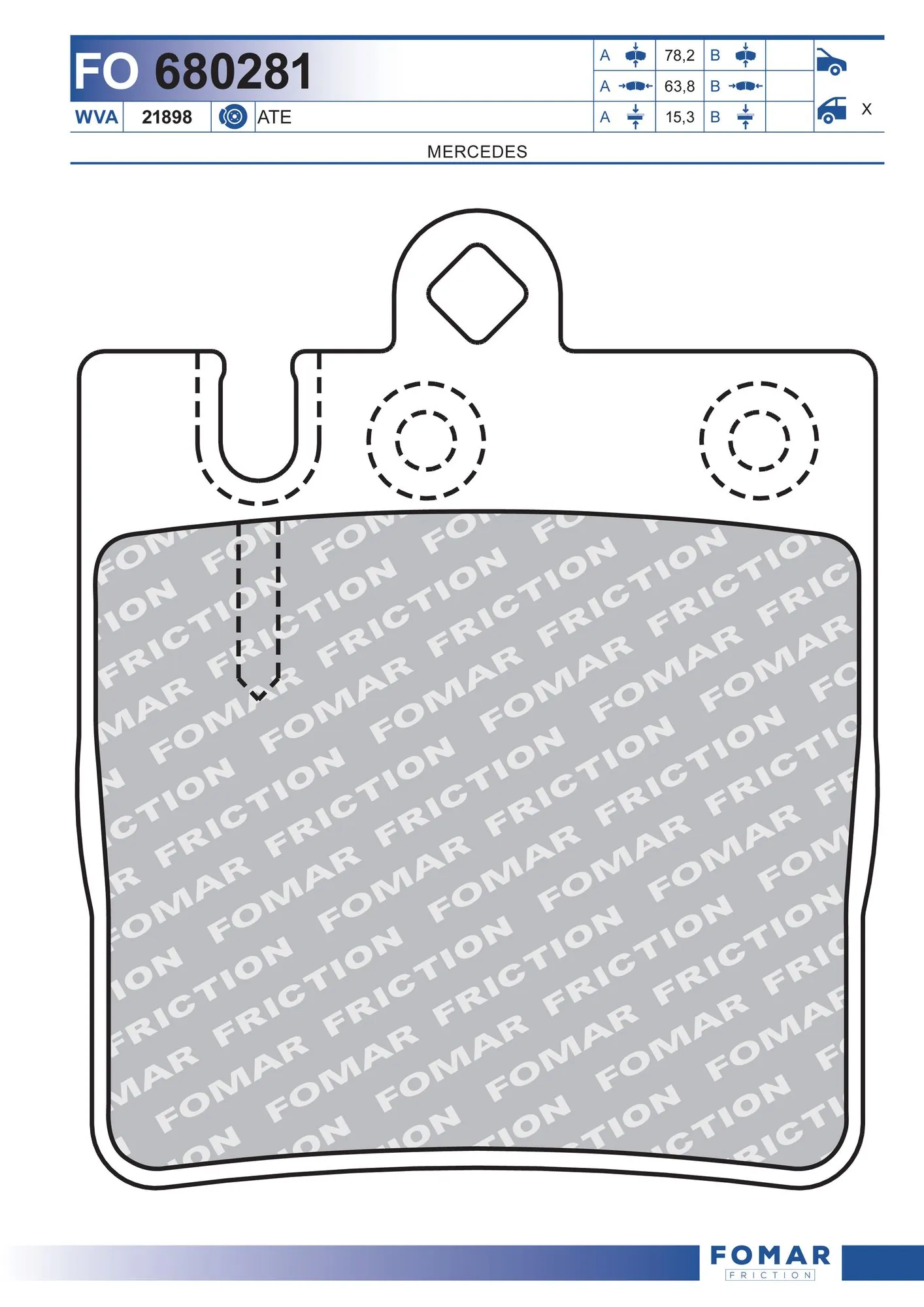 FOMAR Friction fékbetétkészlet, tárcsafék - FO 680281 - TothCarparts