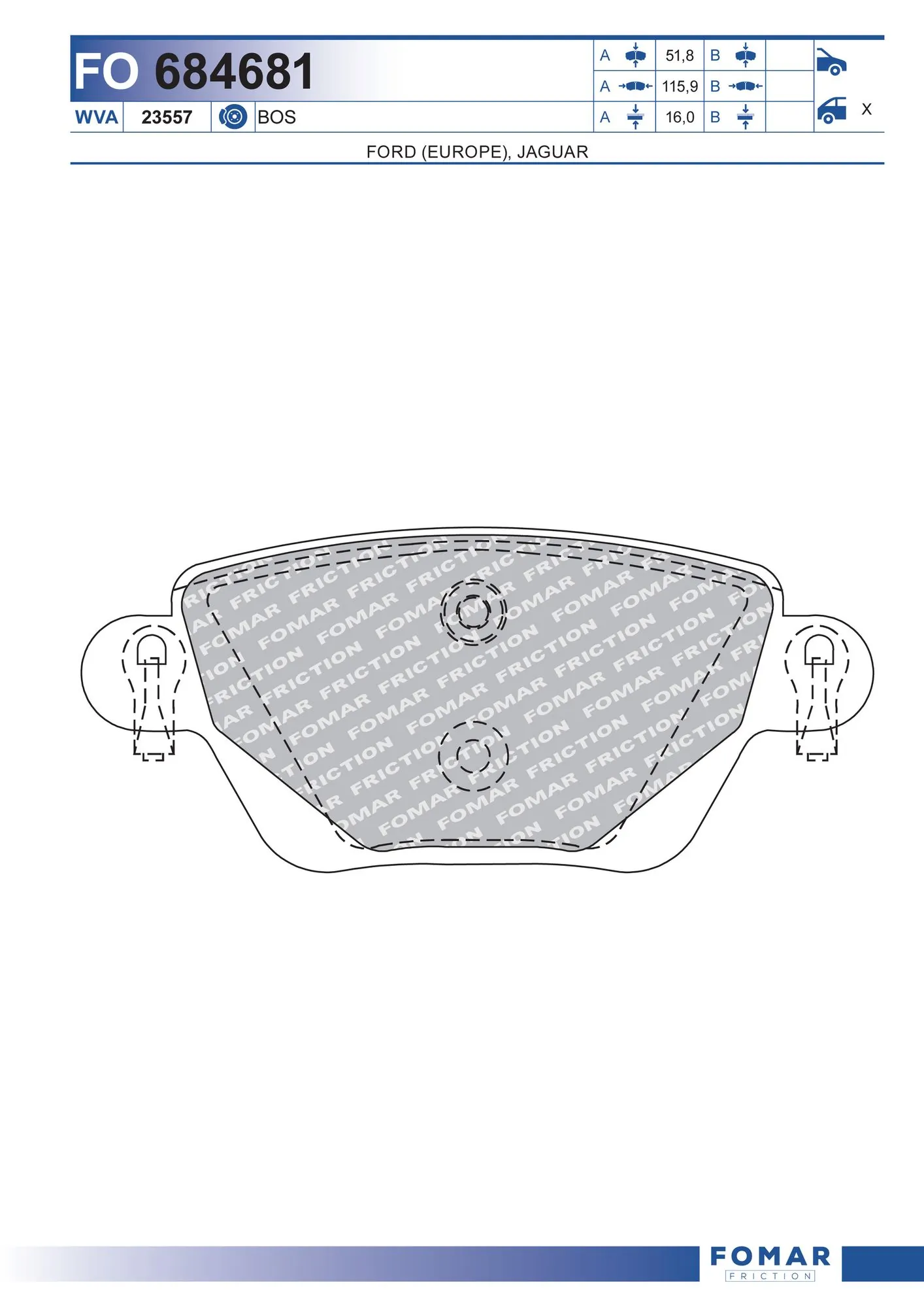 FOMAR Friction fékbetétkészlet, tárcsafék - FO 684681 - TothCarparts