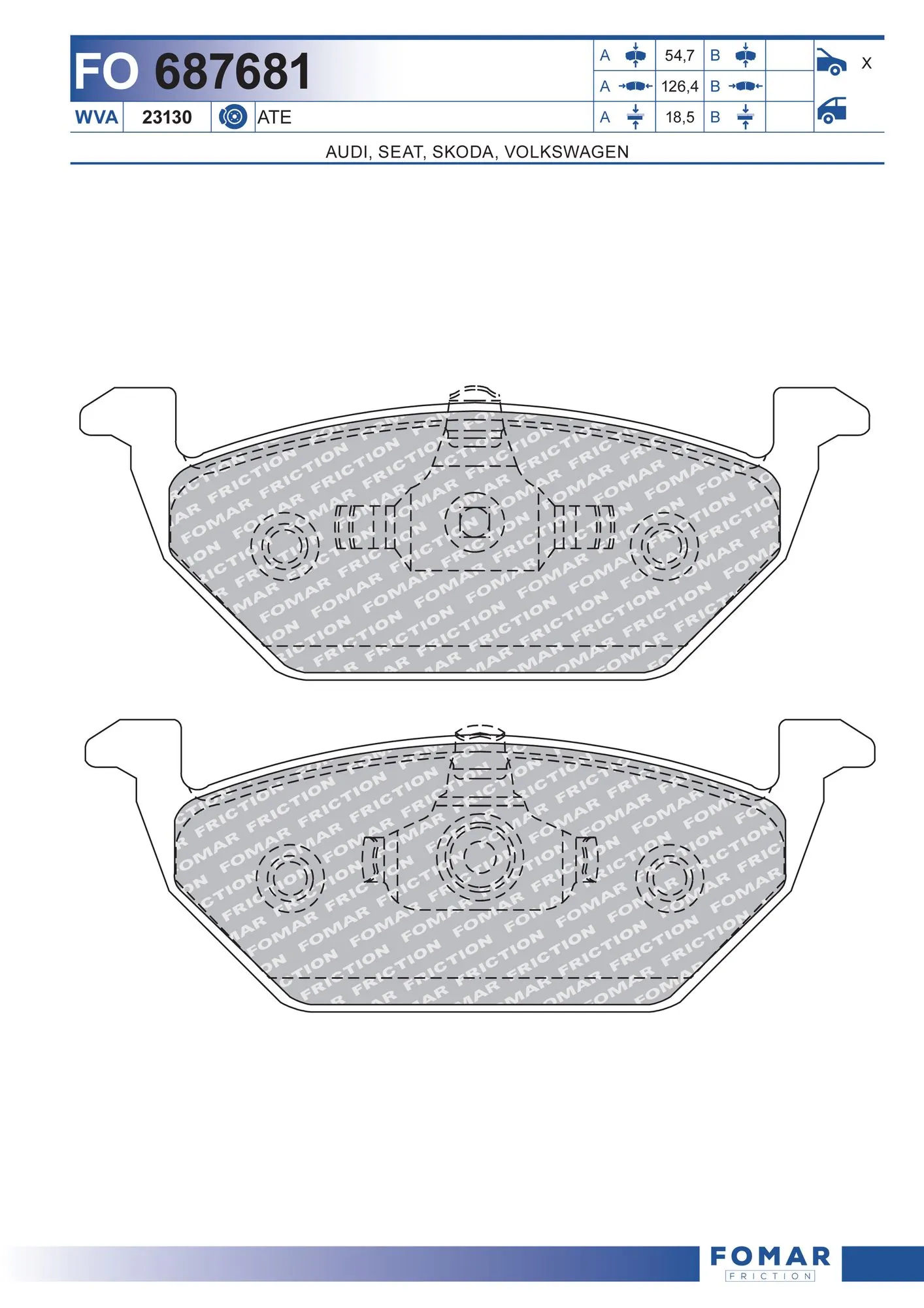 FOMAR Friction fékbetétkészlet, tárcsafék - FO 687681 - TothCarparts