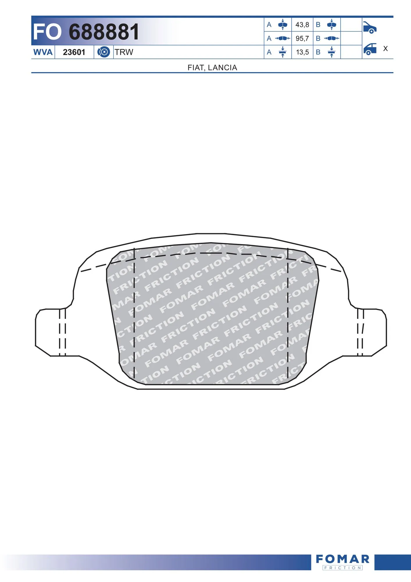 FOMAR Friction fékbetétkészlet, tárcsafék - FO 688881 - TothCarparts