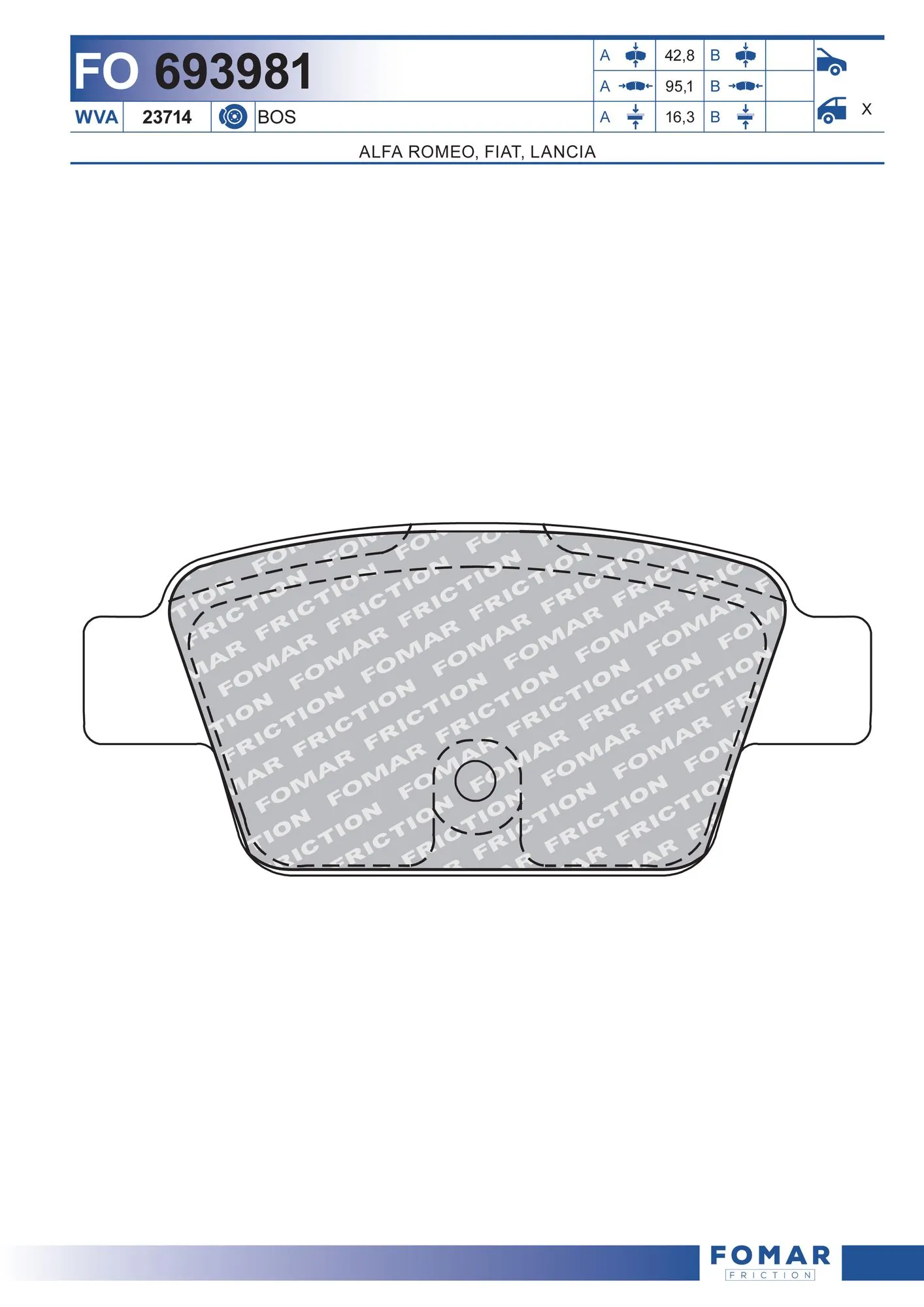 FOMAR Friction fékbetétkészlet, tárcsafék - FO 693981 - TothCarparts