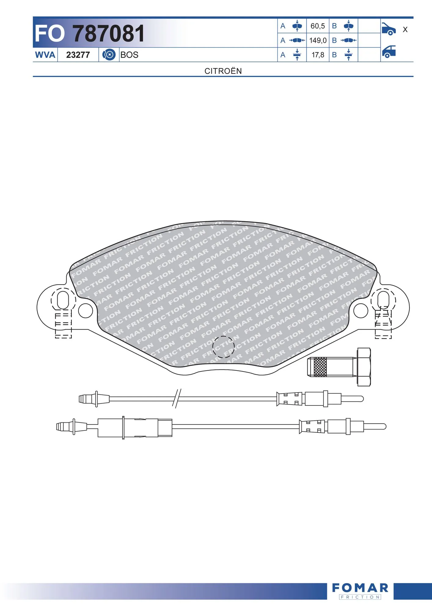 FOMAR Friction fékbetétkészlet, tárcsafék - FO 787081 - TothCarparts