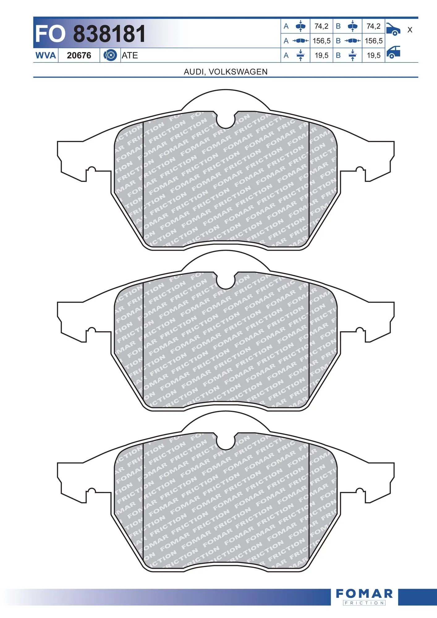 FOMAR Friction fékbetétkészlet, tárcsafék - FO 838181 - TothCarparts