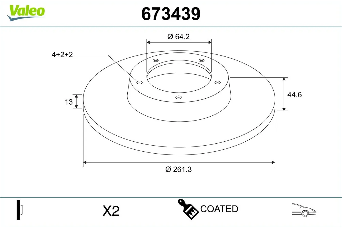 VALEO féktárcsa - 673439 - TothCarparts