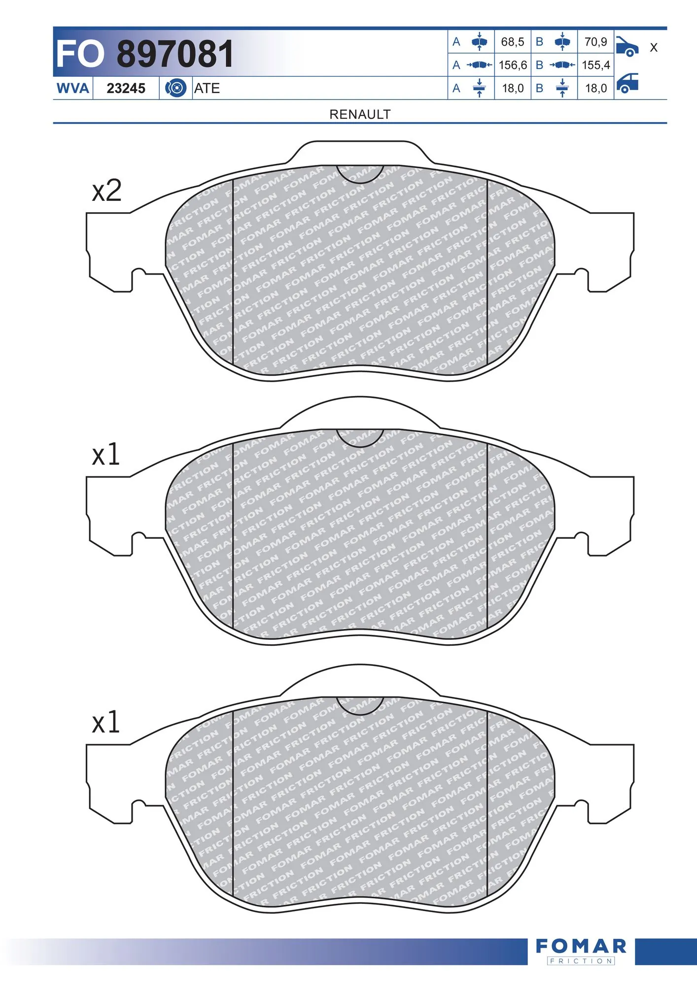 FOMAR Friction fékbetétkészlet, tárcsafék - FO 897081 - TothCarparts