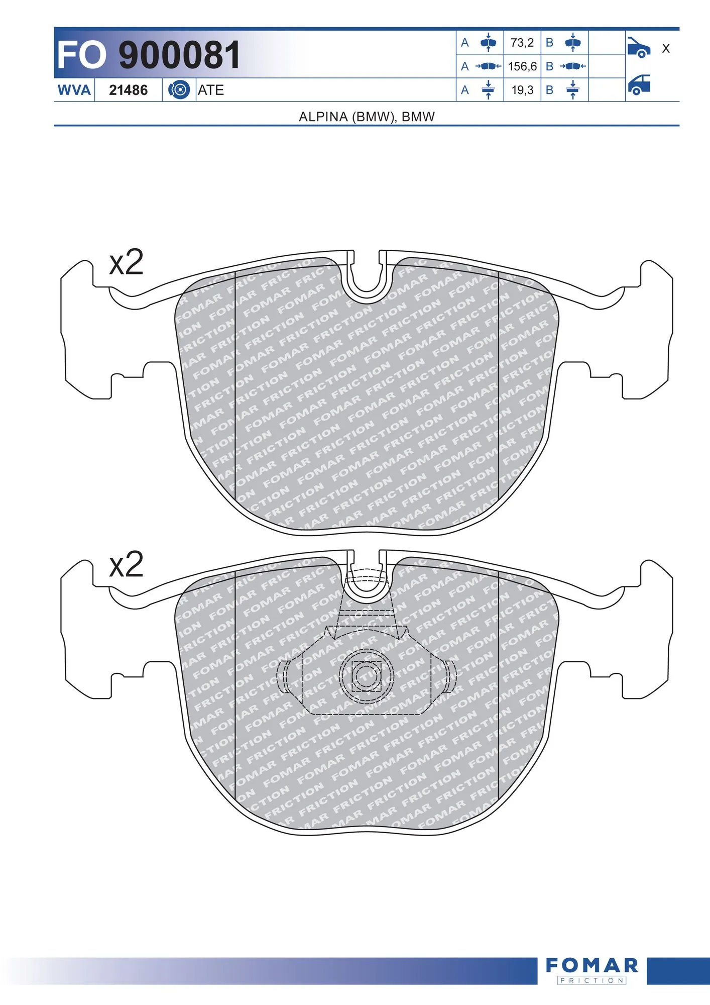 FOMAR Friction fékbetétkészlet, tárcsafék - FO 900081 - TothCarparts
