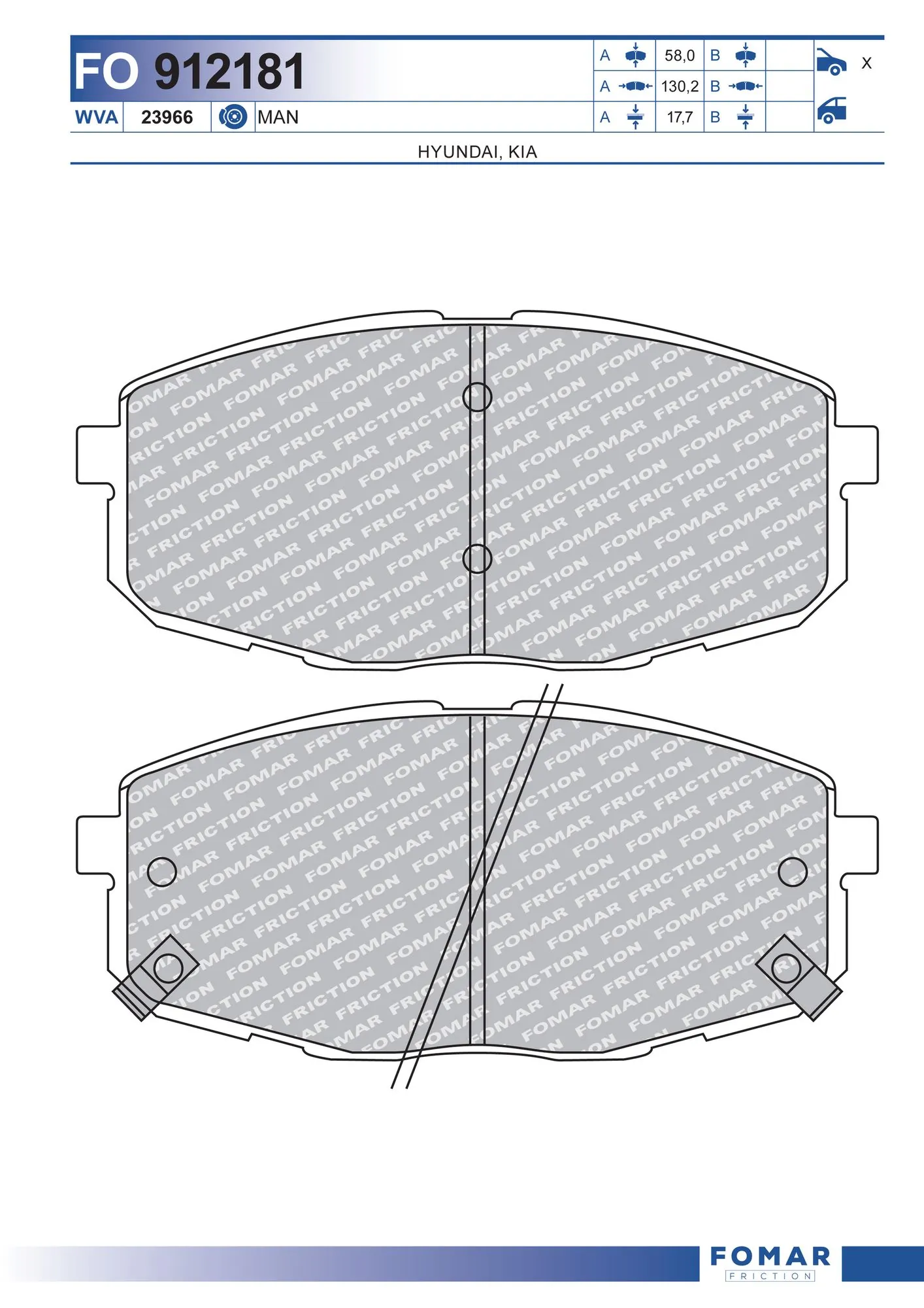 FOMAR Friction fékbetétkészlet, tárcsafék - FO 912181 - TothCarparts