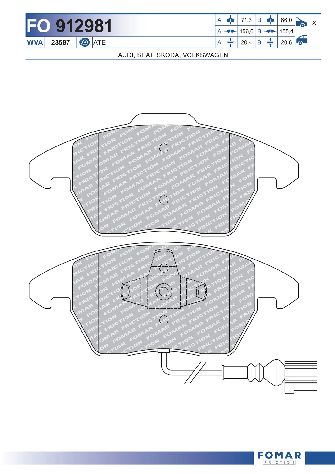 FOMAR Friction fékbetétkészlet, tárcsafék - FO 912981 - TothCarparts