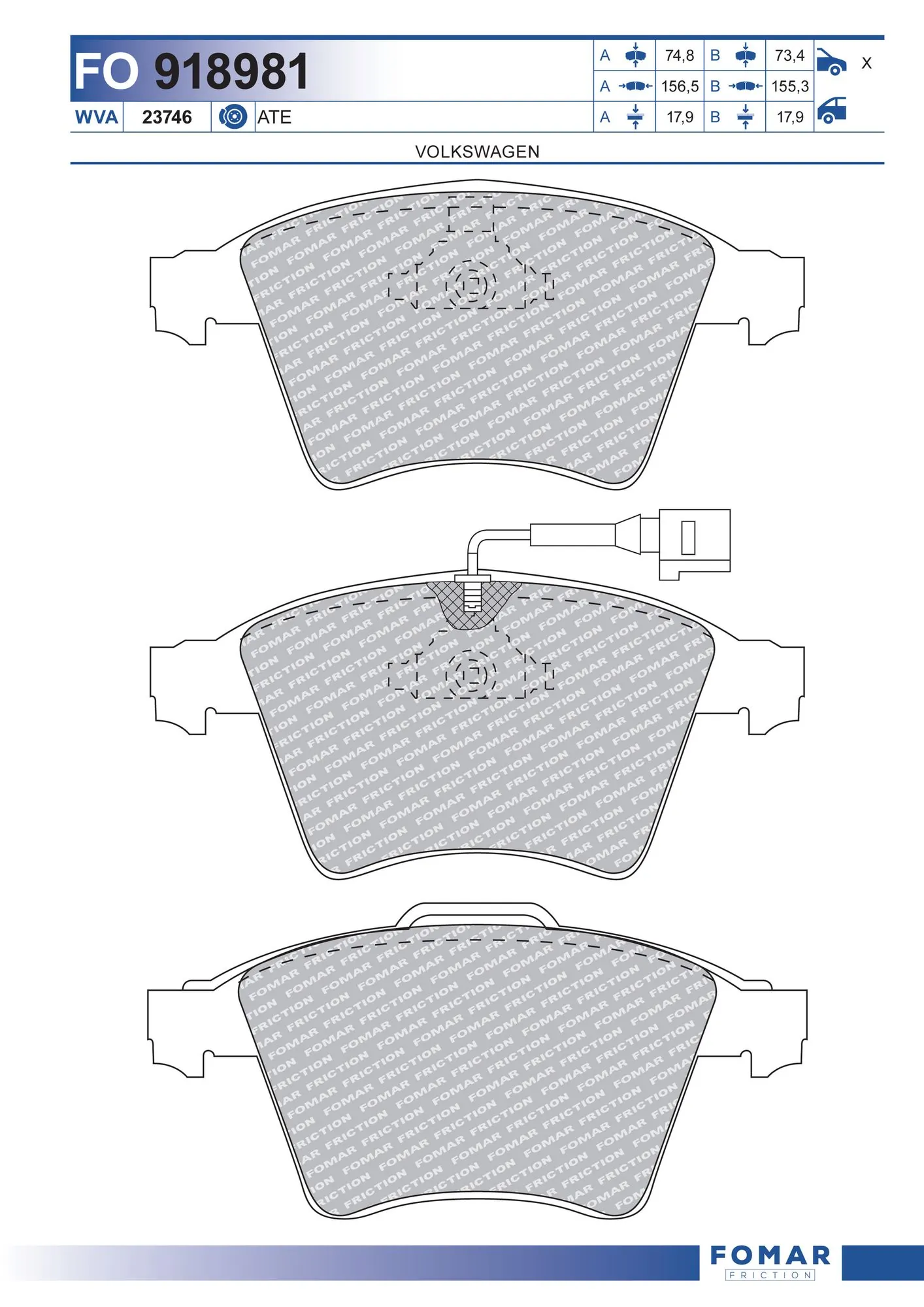 FOMAR Friction fékbetétkészlet, tárcsafék - FO 918981 - TothCarparts