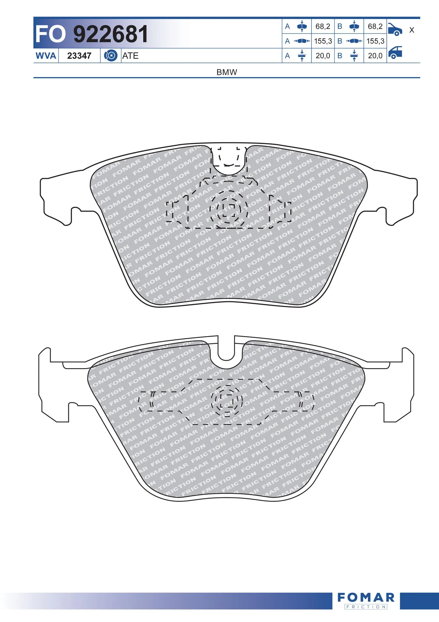 FOMAR Friction fékbetétkészlet, tárcsafék - FO 922681 - TothCarparts