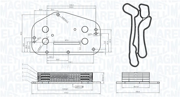 MAGNETI MARELLI Olajhűtő, motorolaj - 350300004500 - TothCarparts