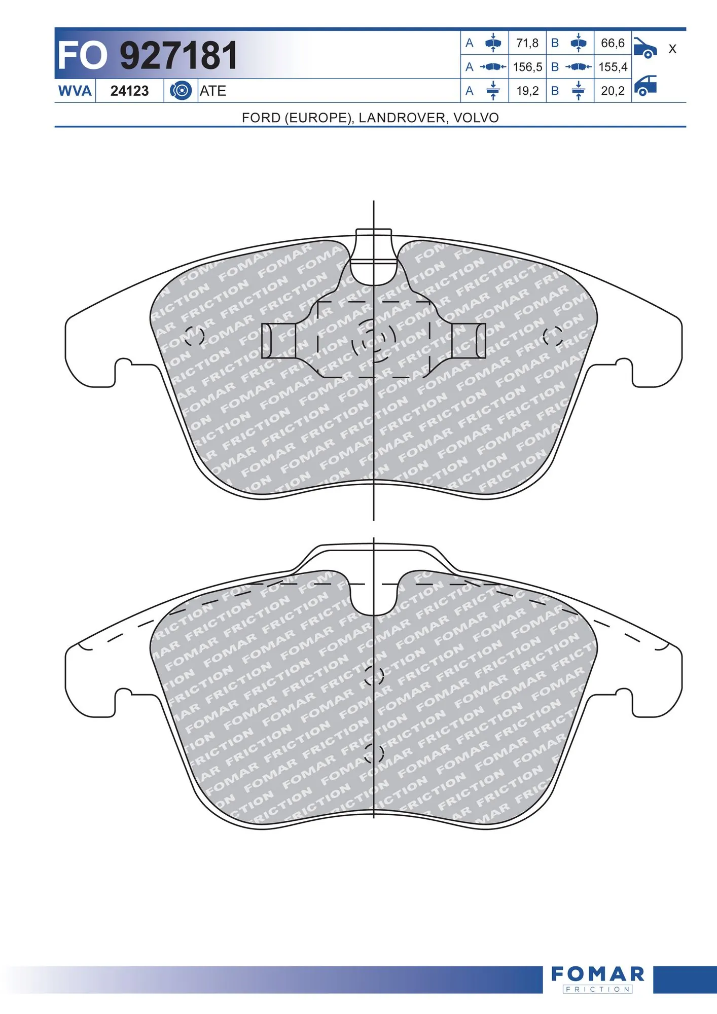 FOMAR Friction fékbetétkészlet, tárcsafék - FO 927181 - TothCarparts