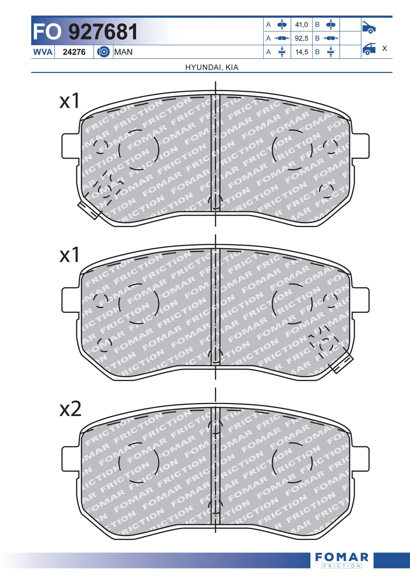FOMAR Friction fékbetétkészlet, tárcsafék - FO 927681 - TothCarparts