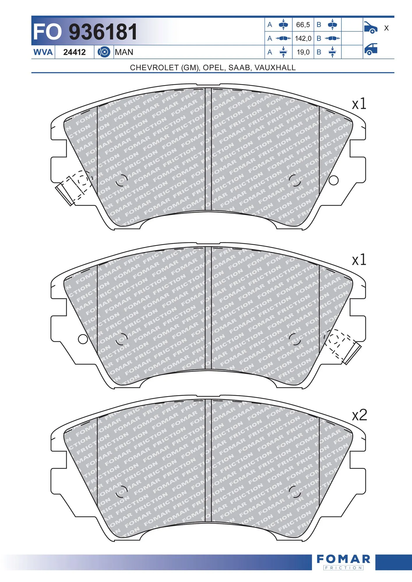 FOMAR Friction fékbetétkészlet, tárcsafék - FO 936181 - TothCarparts