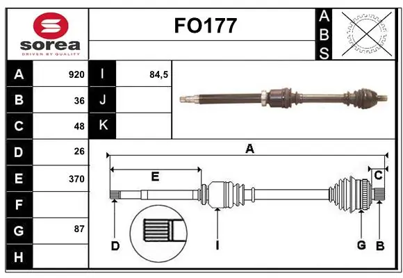 SERA hajtótengely - FO177 - TothCarparts