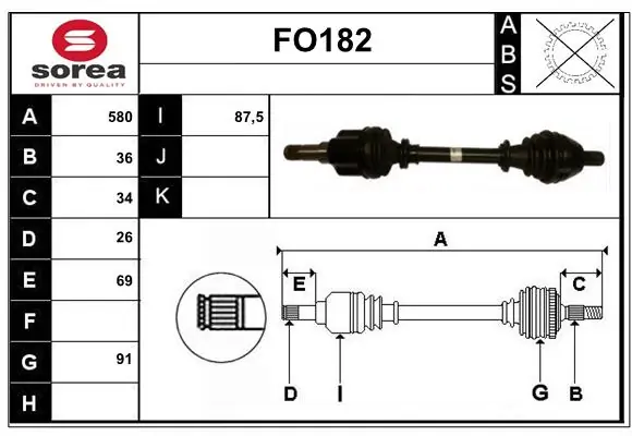 SERA hajtótengely - FO182 - TothCarparts