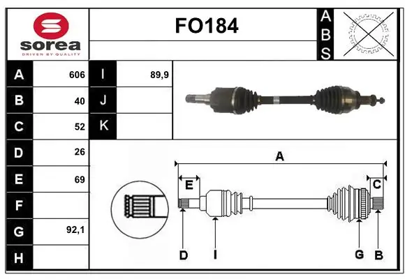SERA hajtótengely - FO184 - TothCarparts