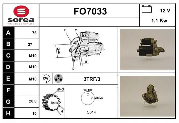 SERA önindító - FO7033 - TothCarparts