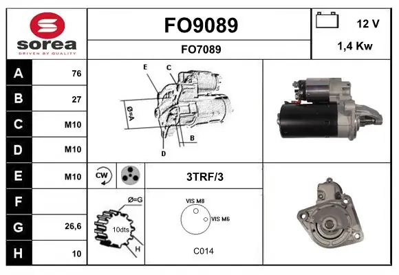 SNRA önindító - FO9089 - TothCarparts