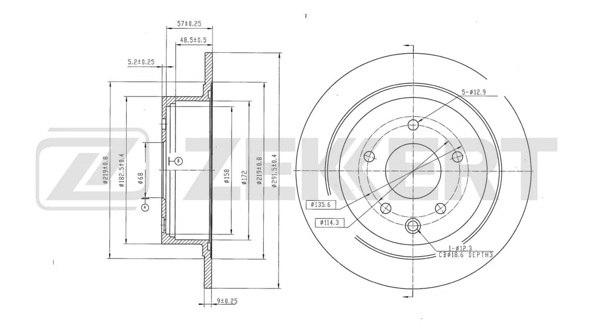 ZEKKERT féktárcsa - BS-5449B - TothCarparts
