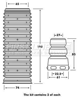 FIRST LINE porvédő készlet, lengéscsillapító - FPK7001 - TothCarparts