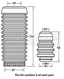 FIRST LINE porvédő készlet, lengéscsillapító - FPK7052 - TothCarparts