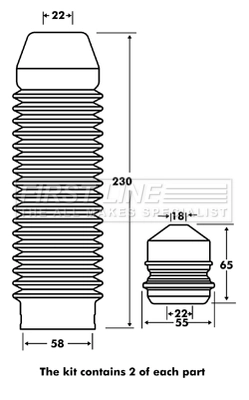 FIRST LINE porvédő készlet, lengéscsillapító - FPK7078 - TothCarparts