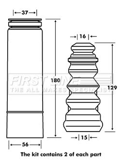 FIRST LINE porvédő készlet, lengéscsillapító - FPK7081 - TothCarparts
