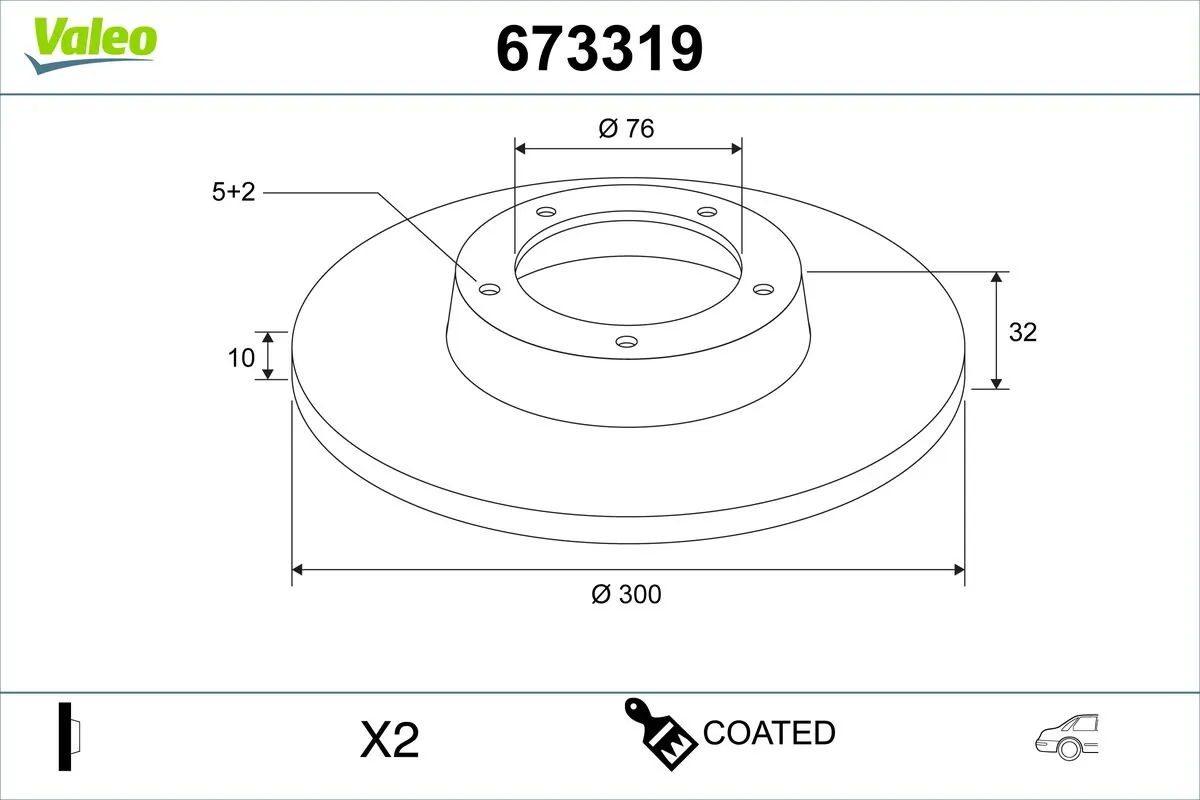 VALEO féktárcsa - 673319 - TothCarparts