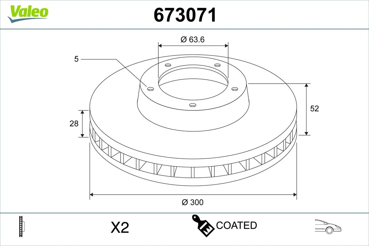 VALEO féktárcsa - 673071 - TothCarparts