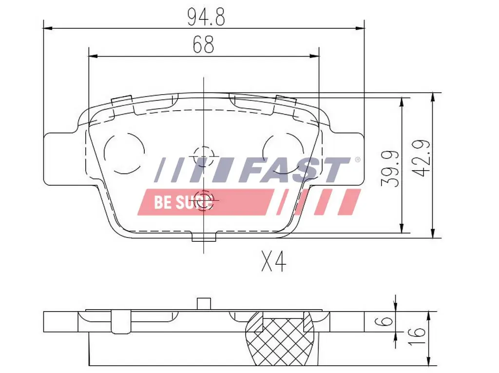 FAST fékbetétkészlet, tárcsafék - FT29115 - TothCarparts