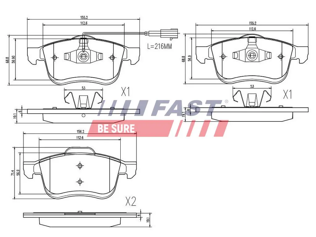 FAST fékbetétkészlet, tárcsafék - FT29157 - TothCarparts