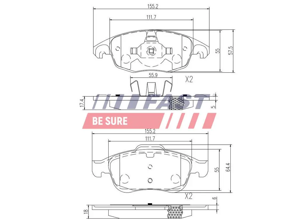 FAST fékbetétkészlet, tárcsafék - FT29514 - TothCarparts