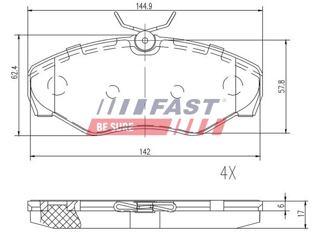 FAST fékbetétkészlet, tárcsafék - FT29542 - TothCarparts