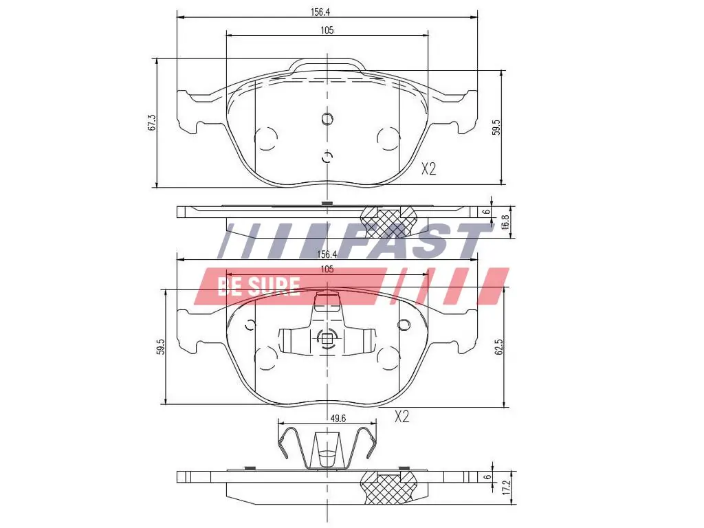 FAST fékbetétkészlet, tárcsafék - FT29546 - TothCarparts