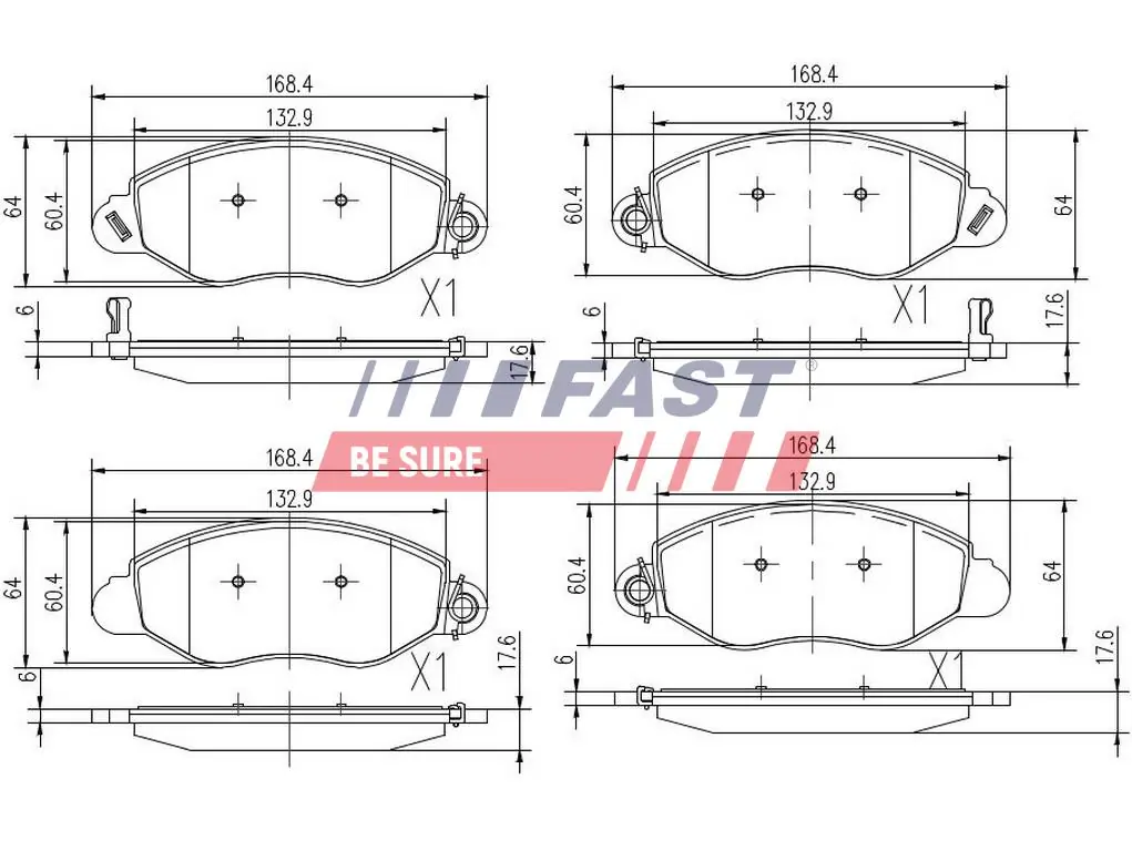 FAST fékbetétkészlet, tárcsafék - FT29547 - TothCarparts